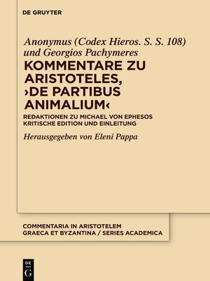 cover image of Kommentare zu Aristoteles, ›De partibus animalium